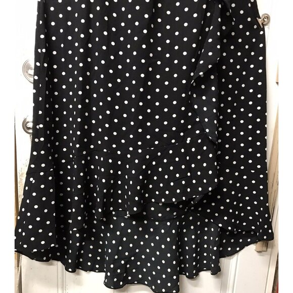 NWT NOS $150 New Michel Studio Plus Black white polka dot ruffle Spring Dress - Picture 2 of 14